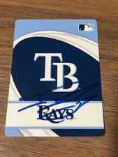 SIGNED BASEBALL LOGO PLAYING CARD AUTO JONNY GOMES TAMPA BAY RAYS
