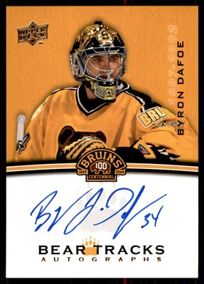2023-24 UPPER DECK BRUINS CENTENNIAL BEAR TRACKS AUTO BYRON DAFOE #BT-BD