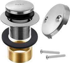 Brushed Nickel Bathtub Drain Tip-Toe Tub Trim Set with