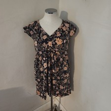 Old Navy Floral V Neck Cap Sleeve Gathered Waist Mini Dress Women's Small