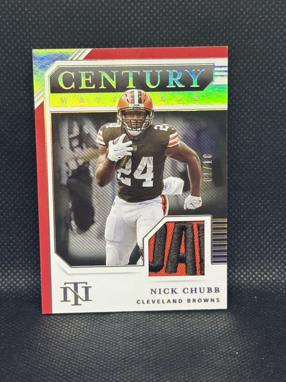 Nick Chubb 2020 Panini National Treasures /10 Century Holo Gold Browns Patch