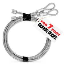Garage Door Cables for 7 Ft Door – 8 Ft 6 Inch Long, Heavy-Duty 304 Steel Galva