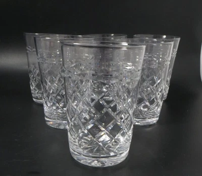 Set of 6 Vintage Tudor Seymour Cut Crystal Glass Tumblers - Stourbridge - Image 1 of 4