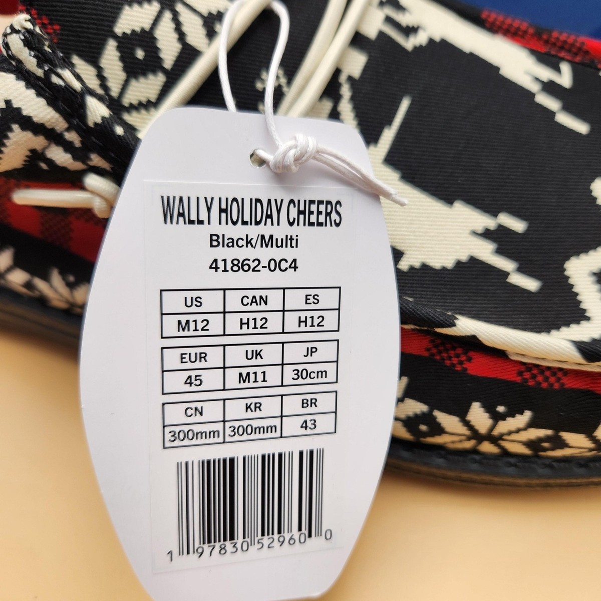 Hey Dude Wally Holiday Cheers Shoes Mens Size 12 Black Multi Casual Comfort Xmas Hey Dude Men main image 2