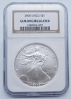 2005 American Silver Eagle $ Dollar NGC Gem Uncirculated