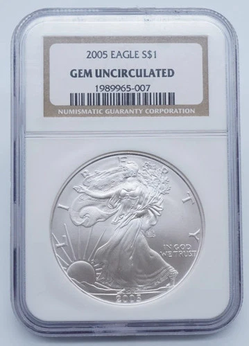 2005 American Silver Eagle $ Dollar NGC Gem Uncirculated