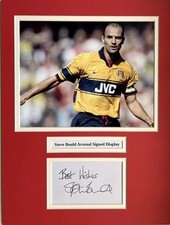Arsenal Steve Bould Signed 16" X 12" Double Mounted Display