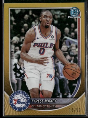 2025-26 Bowman #BCV-66 Tyrese Maxey Chrome Gold Refractors #/50