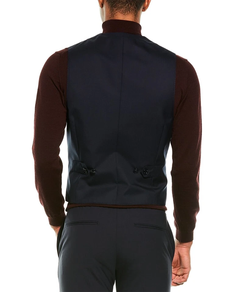 BRUNELLO CUCINELLI MEN'S VIRGIN WOOL BLEND CASUAL OR FORMAL NAVY BLUE VEST  NWT - Image 2 of 3