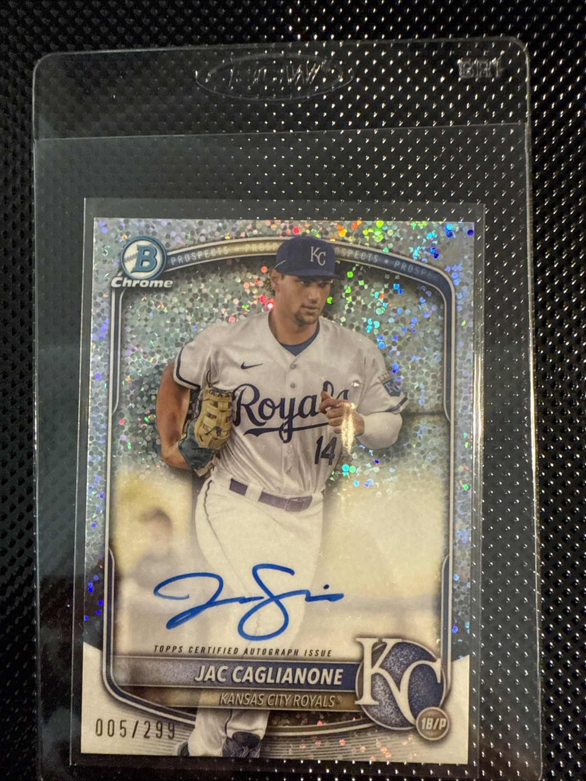 2025 Bowman Chrome Jac Caglianone Prospect Auto Speckle Refractor /299 #CPA-JCA