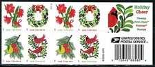 Mint US Holiday Cheer Booklet Pane of 20 Forever Stamps Scott 6033-6036 MNH 
