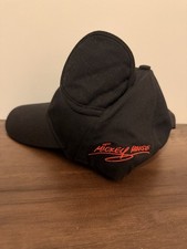 Mickey Mouse Black Baseball Cap with Red Embroidered Signature Adjustable Strap