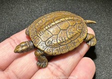 2.8'' Chinese Dynasty Copper animal sea turtle tortoise sculpture Statue