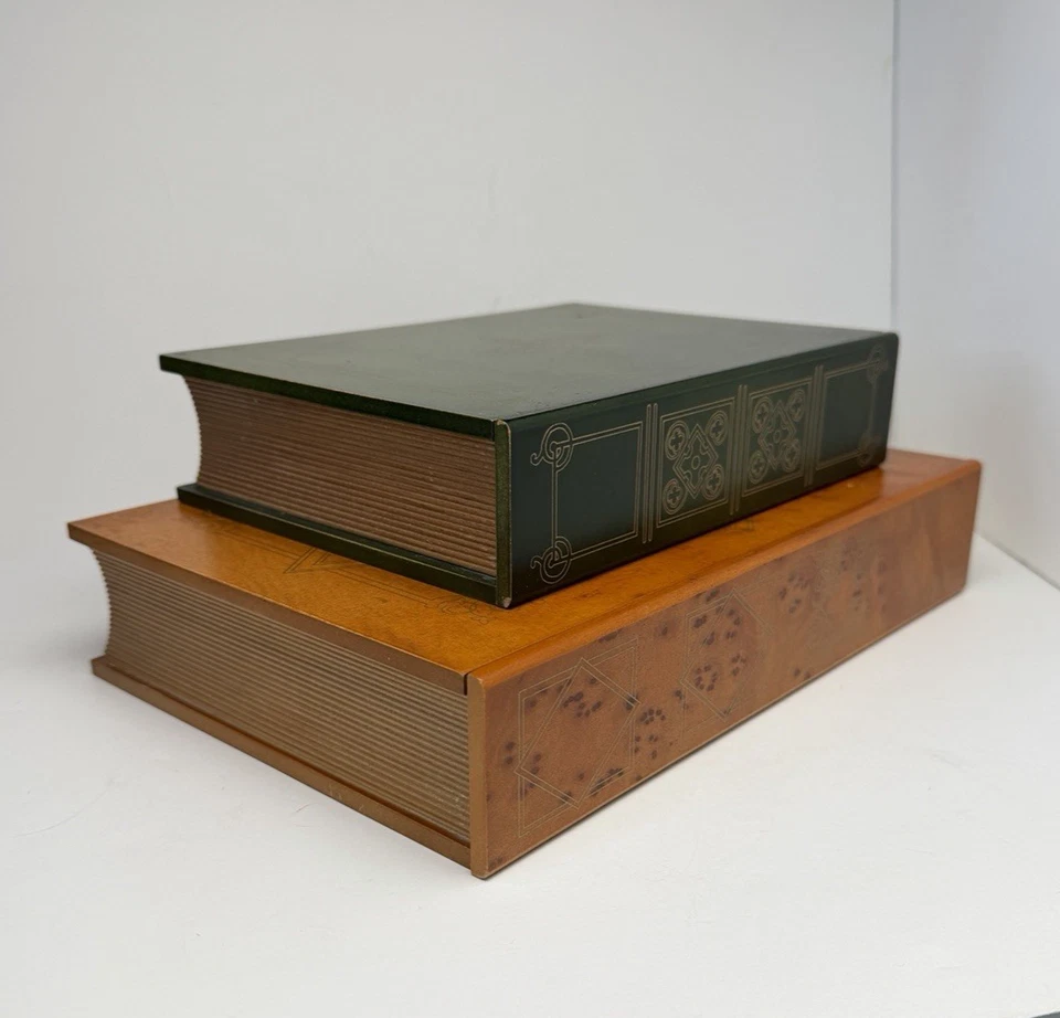 Faux Vintage Book Secret Wooden Storage Boxes, Set of 2 - Image 2 of 4
