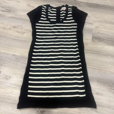 Philosophy Republic Clothing Medium Bodycon Striped Sweater Dress Black White