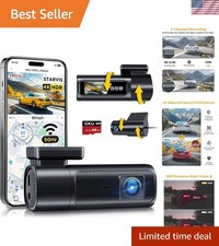4K Dash Cam with 24-Hour Monitoring  App Control - Night Vision Enabled