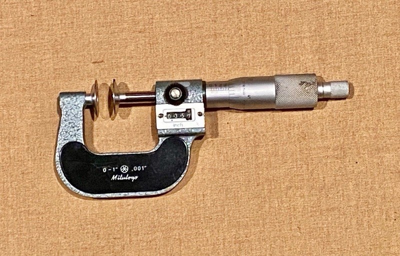 Mitutoyo 223-125 Disc Outside Micrometer 0-1” .001