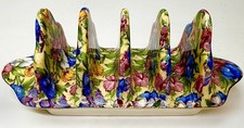 VTG 1930s Royal Winton Grimwades “Sweet Pea” Toast Rack Slotted For 4 Servings