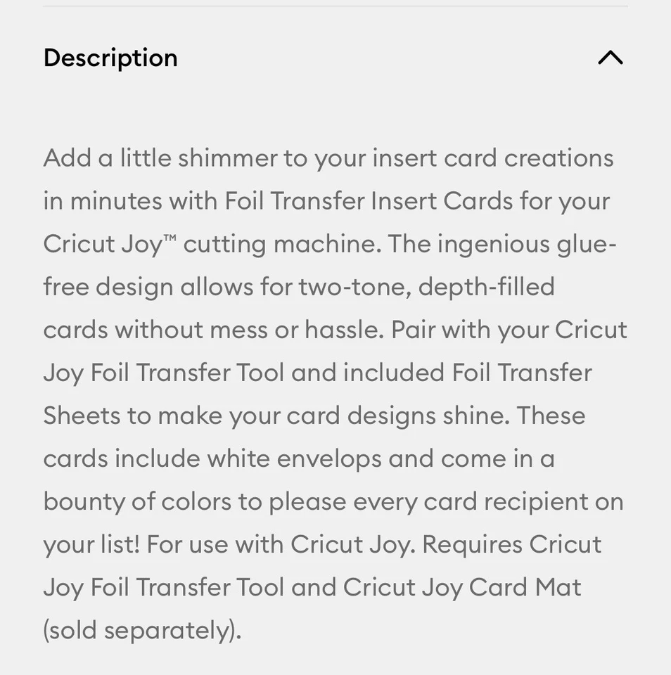 Cricut Joy Foil Transfer Insert Cards Sensei Sampler | 4,25 pulgadas x 6 pulgadas 10 unidades Nuevo en caja Foto 3 de 4