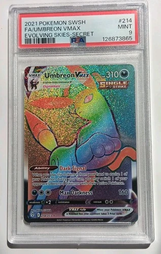 PSA 9 Umbreon VMAX 214/203 Evolving Skies Secret Rare Pokemon TCG MINT
