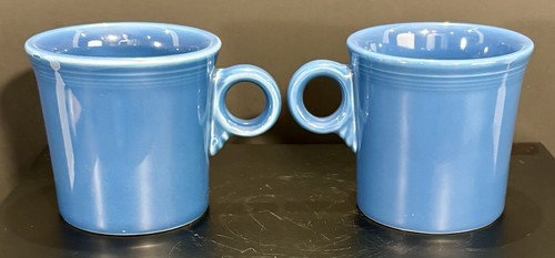 Fiesta ware SET OF 4 Coffee Cup Tom & Jerry Ring Handle Mug Fiesta Peacock Blue - Picture 12 of 20
