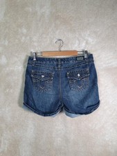 Earl Jean Y2K Hip Hop Embroidered Y2K Shorts Women?s W32 Blue PA1658