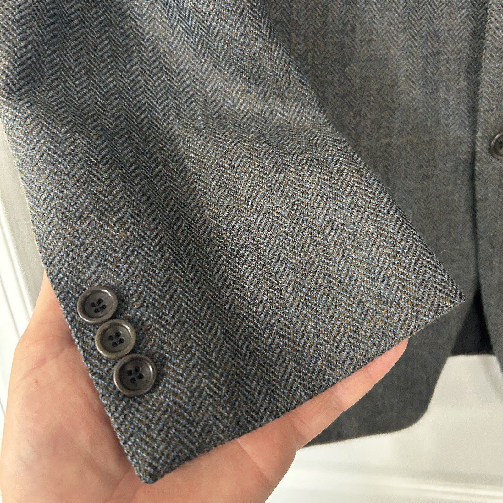 CANALI Proposta Men’s Blazer 44R Herringbone Gray Wool Sport Coat Quiet Luxury