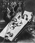 Sarah Bernhardt lying in her coffin sleeping Photograph Old Photo