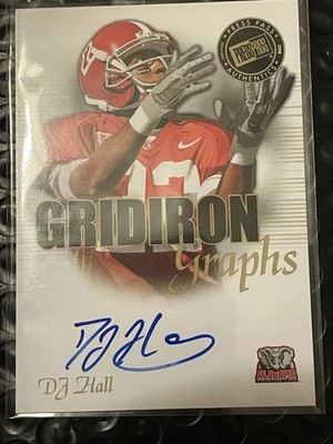 2008 Press Pass SE Gridiron Graphs DJ Hall #GG-DH Rookie Auto RC alabama tide