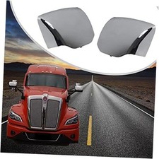 Pair Hood Mirror Covers with Driver and Passenger Sides Fit for Kenworth Chrome
