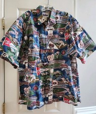 REYN SPOONER WASHINGTON NATIONALS MLB Scenic Hawaiian Shirt Mens XXL 2XL Cotton