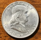 1951-D Franklin Silver Half Dollar