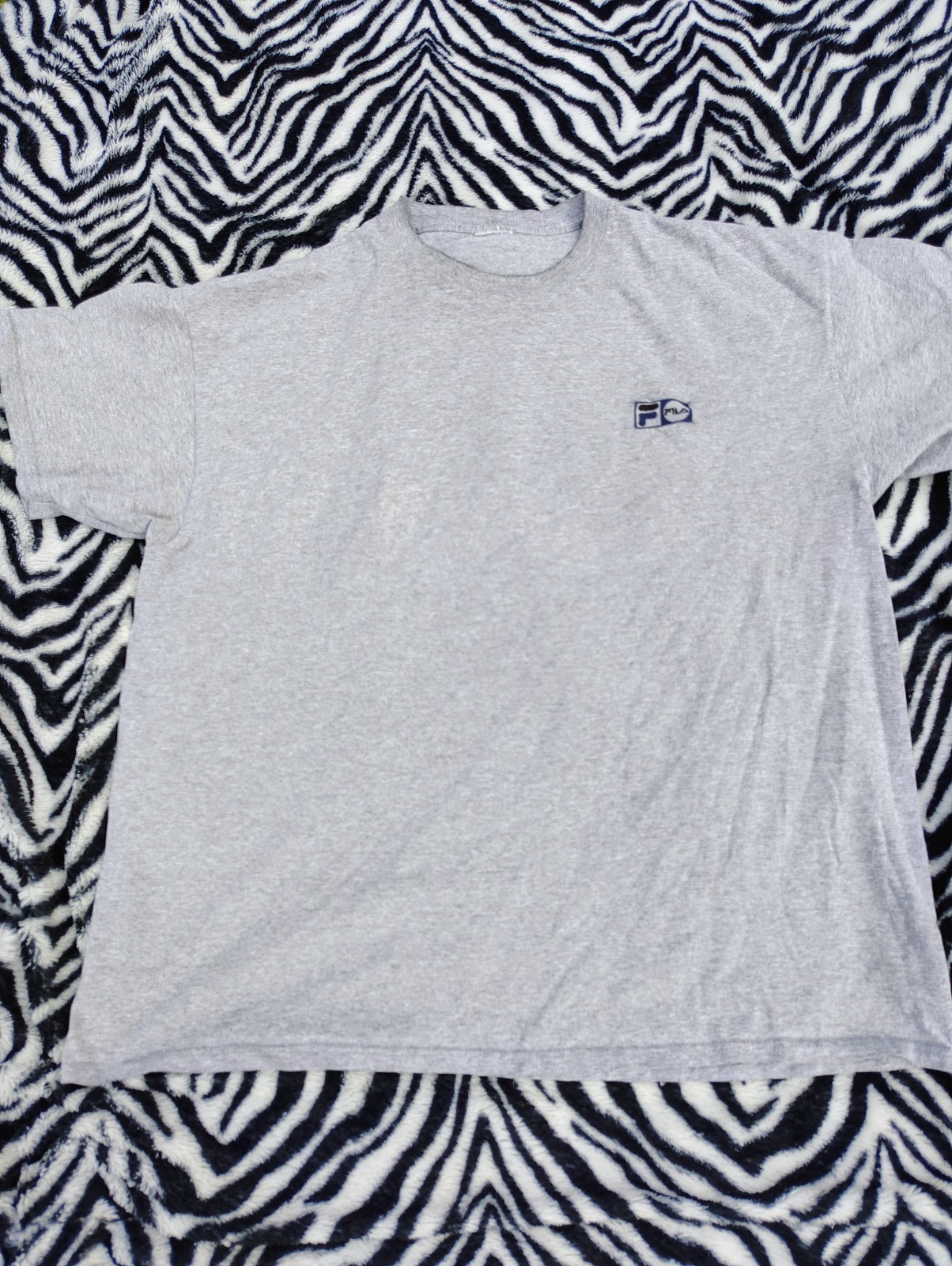 T shirt FILA vintage uomo XXL 2XL grigio streetwear grunge skater anni 90 logo Y2K