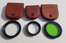 Plaubel Vorsatzlinsen T:1,5+R:0,1+ Filter grün m.Lederetuis,guter Zustand.