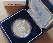 Österreich 1991, 100 Schilling Silbermünze W.A. Mozart (SZ7239), AMK Nr.25, PP