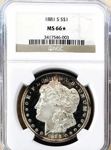 1881 S MORGAN DOLLAR NGC MS66 STAR***MOST EPIC STAR COIN EVER! UNREAL  NR #64578
