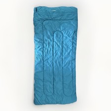 LL Bean Sleeping Bag Blue Green 40 Degree Camping Travel Outdoor Nature w/ Bag