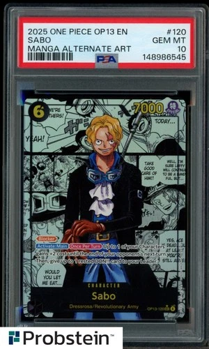 2025 One Piece OP13 EN Manga Alternate Art #120 Sabo PSA 10 GEM MINT