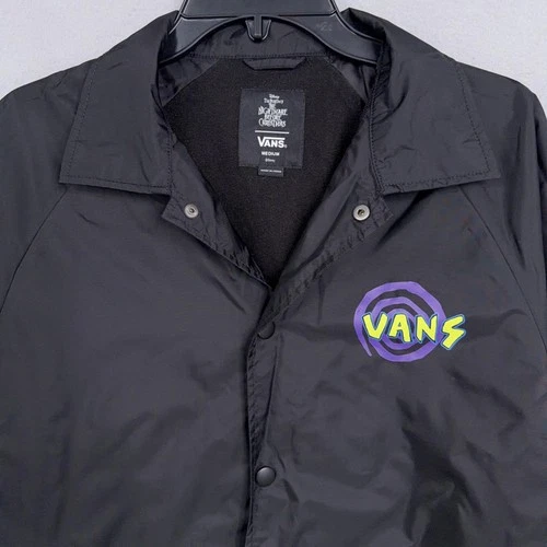 Vans Jacket Mens Medium Black Nightmare Before Christmas Oogie Boogie Coach image 3