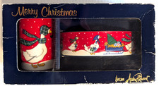 Andre Richard Christmas Geese Tumbler  Soap Dish 2 Piece Bathroom Set