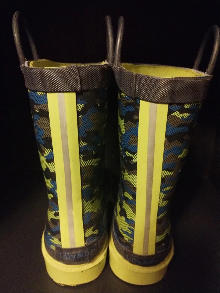 Boys Rain Boots Lily and Dan blue and green Camo size 13/1 - Image 4 of 4