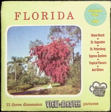Florida Vacationland Series 1955 - 3d View-Master 3 Reel Packet - Full Color