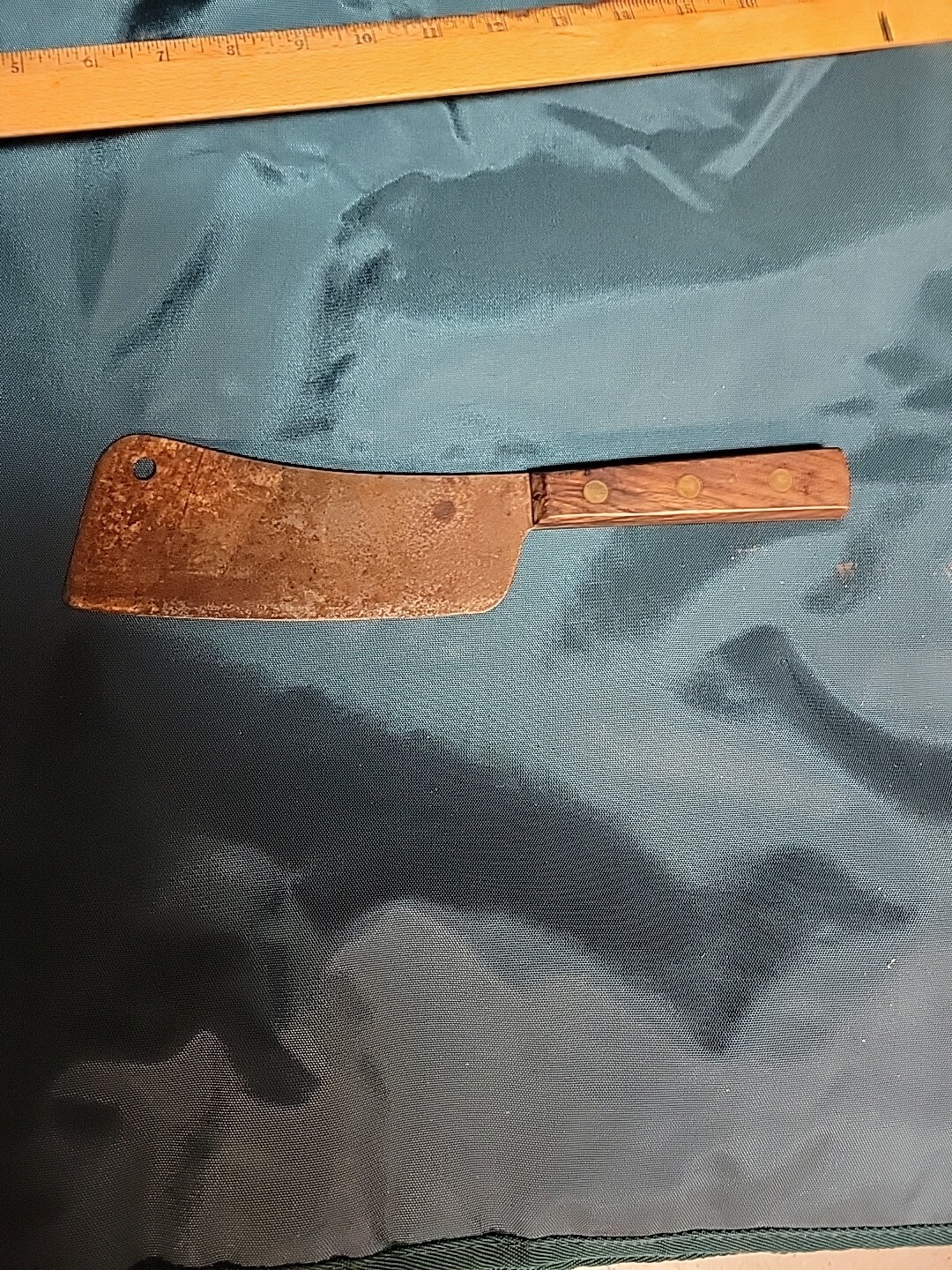 VINTAGE ROBINSON KNIFE CO. CARBON STEEL BUTCHER KNIFE MEAT CLEAVER