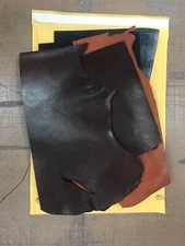 3 lbs. Saddle Leather Trimmings, Cowhide Remnants, Premium Leather