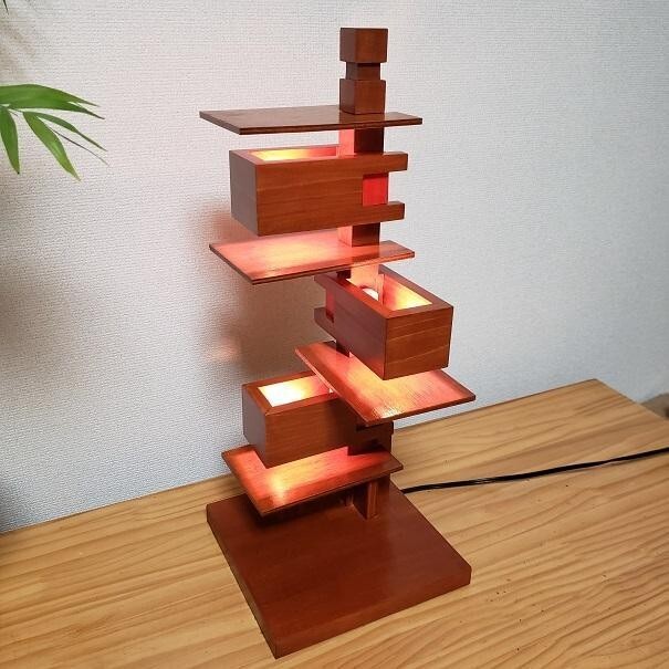 Frank Lloyd Wright Table Lamp LED TALIESIN 4 Cherry Brown Generic