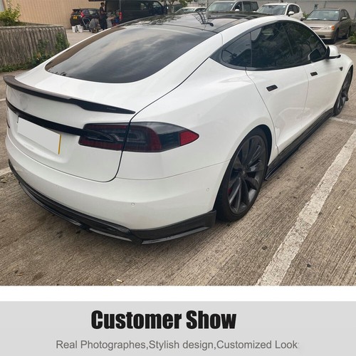 Alerón labial de extensión de faldón lateral de carbono real para Tesla Model S sedán 2012-2018 - Imagen 3 de 13