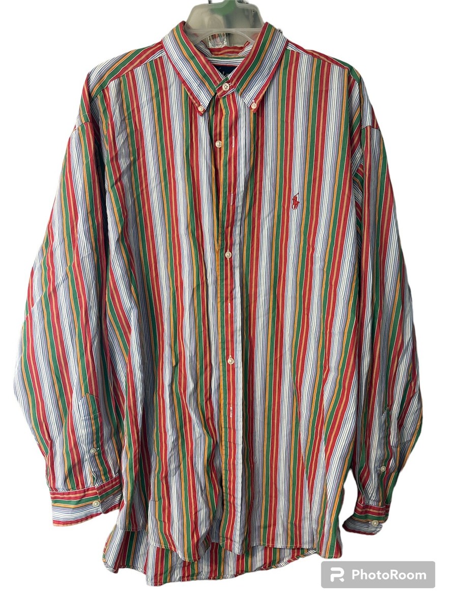 Ralph Lauren キャンディーディッシュ FAT candy stripe Ralph Lauren polo XL BLAKE rainbow blue red green