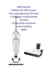 VORWERK FOLLETTO VK 220S - ULTIMO MODELLO CON CAVO - GARANZIA E SACCHETTI 
