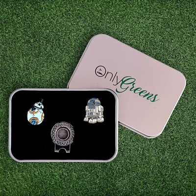 Golfball Marker & Hut Clip Set - BB-8 & R2-D2 | Star Wars | in Geschenkdose