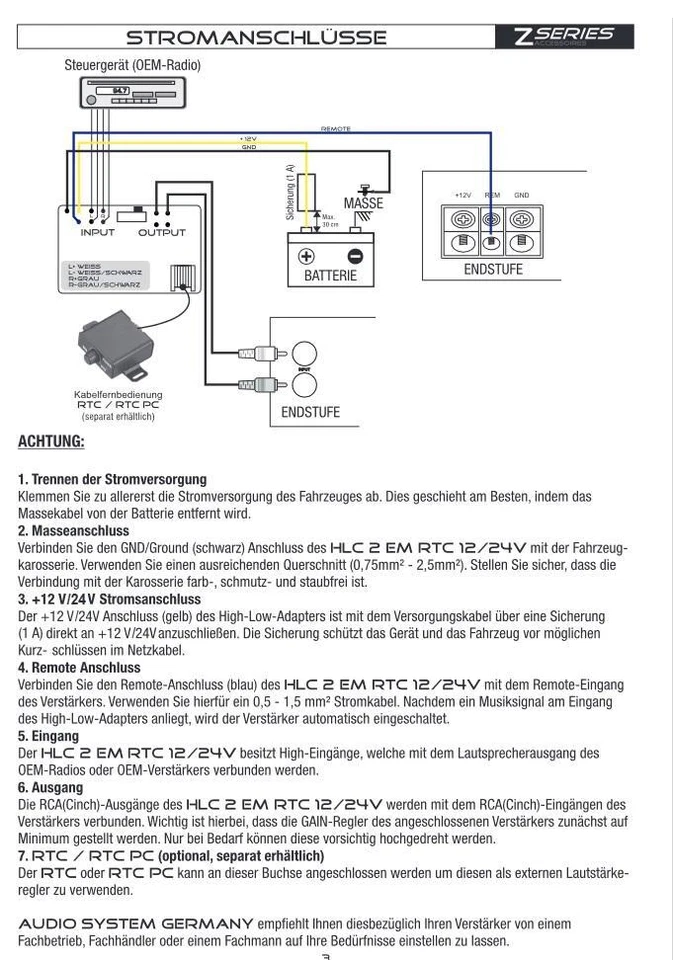 Audio System HLC2 EM RTC 12/24V 2-Wege High Low Adapter OEM Radios Verstärker - Bild 4 von 4